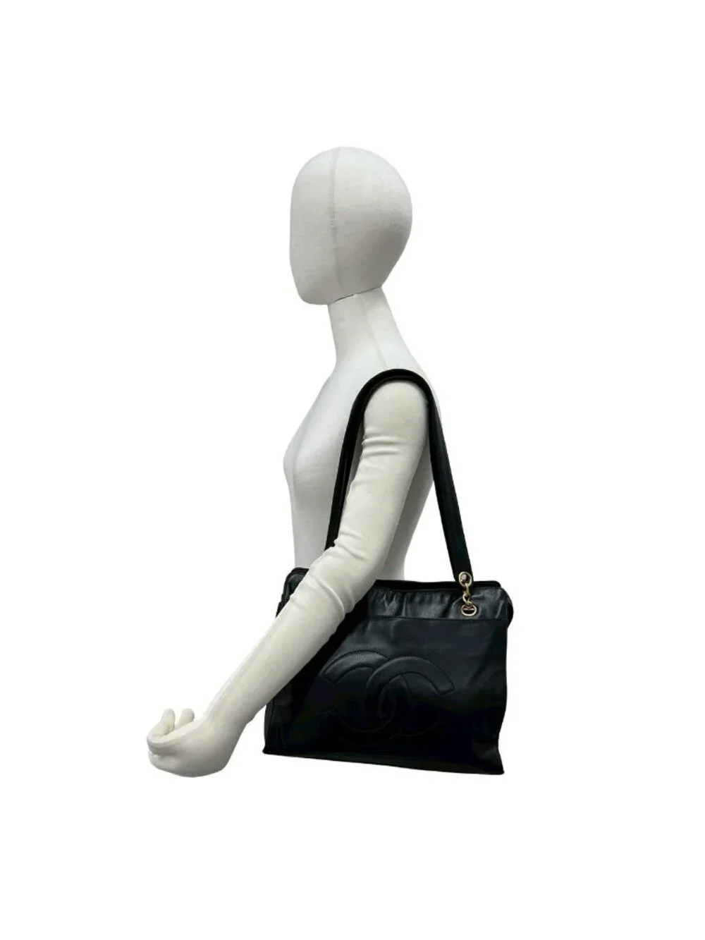 Chanel Seal Present 3 Vintage CC Logo Lambskin Shoulder Bag Mini Tote Black